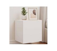 Meuble TV Mural avec Lumières LED, Armoire de Télévision Suspendue avec Rangement, Meuble Télé Flottant Salon, 837246