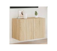 Vidaxl Meuble Tv Mural Avec Lumières Led Chêne Sonoma 60x35x41 Cm