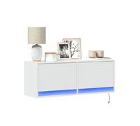 vidaXL Armoire TV murale 852362 – avec éclairage LED – 100x31x35 cm – Blanc