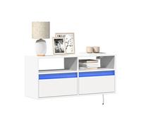 vidaXL Meuble TV mural 100x31x45 cm avec lumières LED Blanc