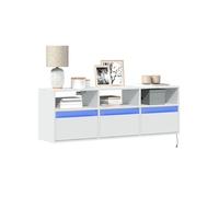 vidaXL Meuble TV mural 852341 avec lumières LED blanc 130×31×45 cm