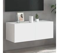 vidaXL Meuble TV Mural avec Lumières LED, Armoire de Télévision Suspendue avec Rangement, Meuble Télé Flottant Salon, 837281