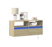 vidaXL Meuble TV mural avec lumières LED chêne Sonoma 100x31x45 cm