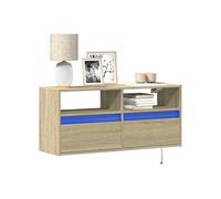 vidaXL Meuble TV mural avec lumières LED chêne Sonoma 100x31x45 cm