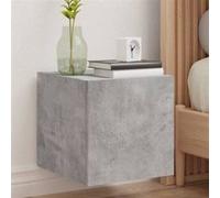 vidaXL Meuble TV mural avec lumières LED gris béton 30,5x35x30 cm