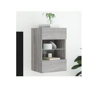Meuble TV mural avec lumières LED sonoma gris 40x30x60,5 cm Gris G