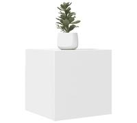 Meuble TV Mural Blanc en Bois d'ingénierie 30,5x30x30 cm avec Porte réversible, Support TV pour Salon ou Chambre, Console média Pratique et Design Moderne