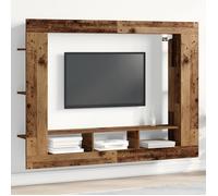 Meuble TV Mural - Bois Vieilli - 152x22x113 cm - Vintage - 3 Étagères