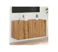 vidaXL Meuble TV mural chêne artisanal 80x30x41 cm