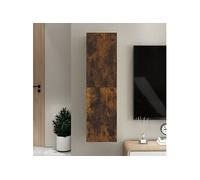 vidaXL Meuble TV mural Chêne fumé 30,5x30x110 cm826676 chêne G