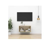 Vidaxl Meuble Tv Mural Chêne Sonoma 37x37x72 Cm Aggloméré Marron