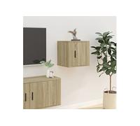 Vidaxl Meuble Tv Mural Chêne Sonoma 40x34,5x40 Cm Multicolore