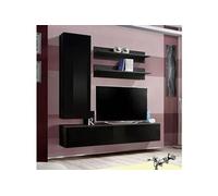 Ensemble Meuble TV Mural "Fly H1" 170cm Noir