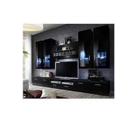 Meuble TV Mural Design "Lyra" 300cm Noir