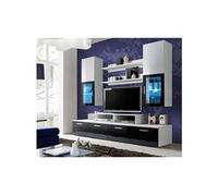 Meuble tv mural design "mini" 200cm noir & blanc