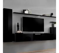 Meuble TV Mural Design "Switch I" 330cm Noir