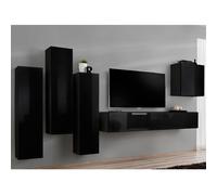 Meuble TV Mural Design "Switch II" 270cm Noir