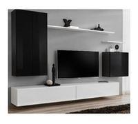 Meuble TV Mural Design "Switch II" 270cm Noir & Blanc