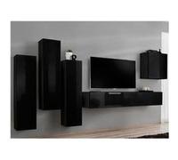 Meuble tv mural design "switch ii" 270cm noir Noir G