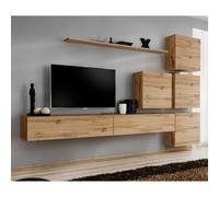 Meuble TV Mural Design "Switch IX" 310cm Naturel