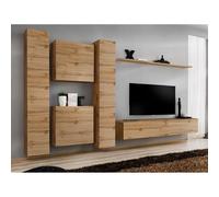Meuble TV Mural Design "Switch VI" 330cm Naturel