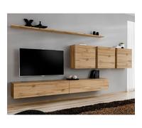Meuble TV Mural Design "Switch VII" 340cm Naturel