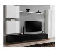 Meuble tv mural design "switch viii" 280cm blanc & noir Blanc G