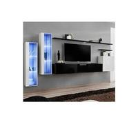 Meuble TV Mural Design "Switch XI" 330cm Noir & Blanc