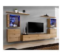 Meuble TV Mural Design "Switch XIV" 320cm Naturel