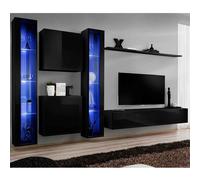 Meuble TV Mural Design "Switch XVI" 330cm Noir