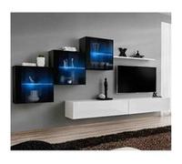Meuble tv mural design "switch xx" 330cm blanc & noir Blanc G