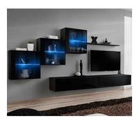 Meuble TV Mural Design "Switch XX" 330cm Noir