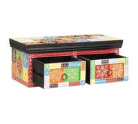 Meuble TV mural en bois de manguier - vidaXL - Multicolore - 60x30x24 cm - Bois de manguier massif - 2 tiroirs
