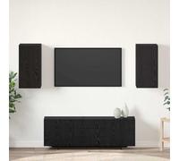 Meuble TV Mural en Bois d'ingénierie chêne Noir 2 pcs 30,5 x 30 x 60 cm avec étagères, Porte à charnières idéal pour Salon et Chambre, Meuble TV Console de Rangement Pratique et Moderne