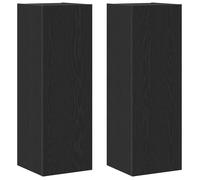 vidaXL Meuble TV mural en bois d'ingénierie 2 pièces Chêne noir 30,5x30x90 cm
