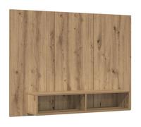 Meuble TV mural en bois d'ingénierie - vidaXL - Chêne artisanal - 120x23,5x90 cm - Montage mural - 2 étagères