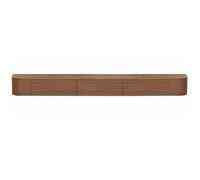 Meuble TV mural en bois massif - Console TV flottante durable avec tiroir et porte à rabat - Idéal pour le salon (140 x 20 x 24 cm)
