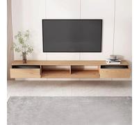 Meuble TV mural en bois pour salon 160/200 cm, console flottante, unité de divertissement élégante, décoration d'intérieur moderne, design peu encombrant, installation facile