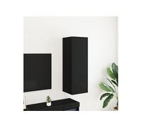 Meuble TV mural en chêne noir 30,5x30x90 cm en bois d ingénierie
