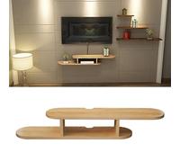 Meuble TV mural, étagère flottante pour console multimédia pour salon et chambre à coucher, étagère de rangement de 63 pouces, support de composants élégant, finition naturelle, design peu encombrant