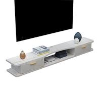 Meuble TV mural flottant à 2 portes, étagère console multimédia, meuble TV élégant à suspendre pour salon et chambre à coucher, solution de rangement économiseur d'espace, 140 cm (couleur : H)