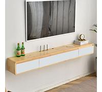 Meuble TV mural flottant avec étagère de rangement multimédia et tiroir, parfait pour chambre à coucher, salon ou salle multimédia