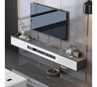 Meuble TV mural flottant avec portes, grand meuble TV de rangement pour salon, disponible en 160/180/200/220/240 cm (D 240 cm)