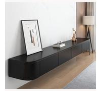Meuble TV Mural Flottant avec tiroir, Meuble multimédia pour la Maison, Le Salon ou Le Bureau.(Noir,300CM)