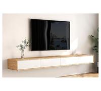 Meuble TV mural flottant avec tiroirs de rangement, centre de divertissement à domicile, jaune, 180 x 30 x 23 cm