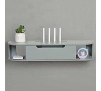 Meuble TV mural flottant en bois avec espace de rangement ouvert, composant d'étagère avec gestion des câbles, meuble TV/gris/80 cm/31,5/gris/80 cm/31,5 cm/31,5