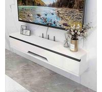 Meuble TV mural flottant moderne, console multimédia brillante avec rangement, armoire à rabat, centre de divertissement élégant pour salon et chambre à coucher, design peu encombrant