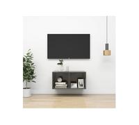 Meuble TV Mural Suspendu Armoire de Télévision Blanc Bois d’Ingénierie vidaXL