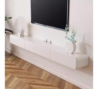 Meuble TV mural - Meuble flottant avec grand espace de rangement, design peu encombrant pour salon ou chambre à coucher
