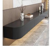 Meuble TV Mural Meuble TV Flottant Armoire TV Flottante Noire avec Portes dans Le Multimédia Unité Murale Console TV De Rangement De Divertissement pour Le Salon Et Le Bureau, Black, 180cm/70.8in